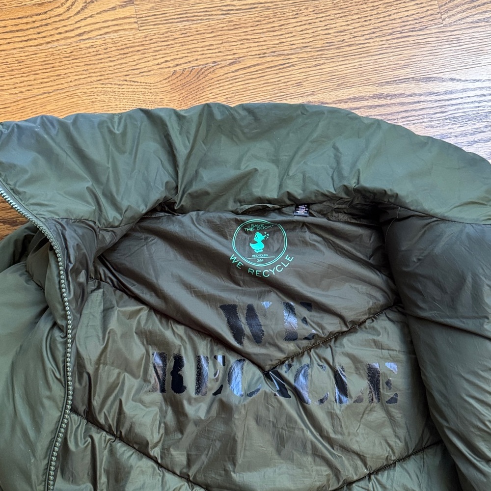 SAVE THE DUCK Women's Olive Green Down Jacket - Picture 7 of 8
